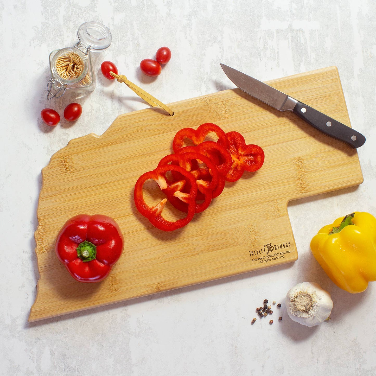 Nebraska Cutting Board with Artwork by Fish Kiss™