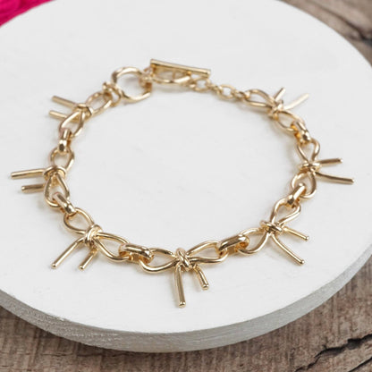 PennyLine inc - Bow Link Bracelet Gold Tone