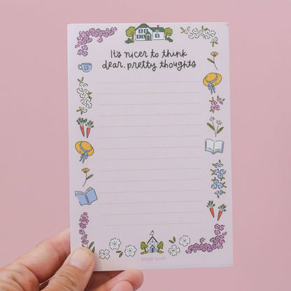 Pretty Thoughts Anne of Green Gables 4x6 Notepad