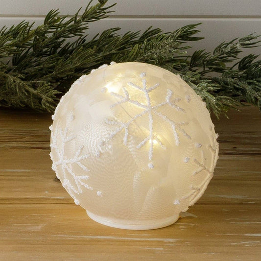 Lighted Glass Ball - Snowflakes