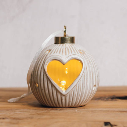 A Cheerful Giver - Heart Ornament - White — Christmas, Holiday Ornaments