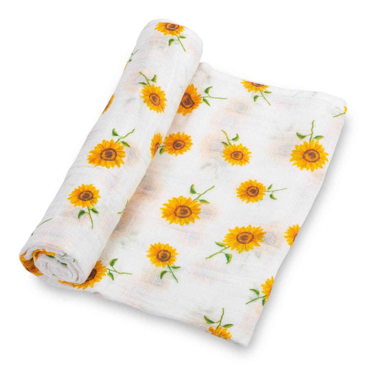 LollyBanks - Sunflower Fields Baby Muslin Swaddle Blanket