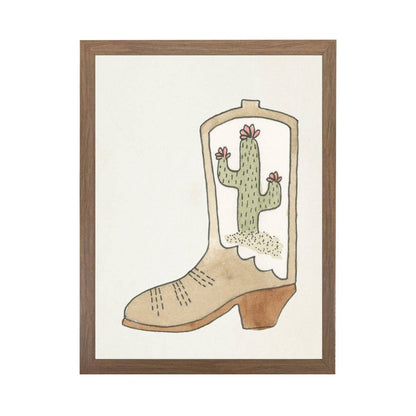 Watercolor Boot With Cactus*228