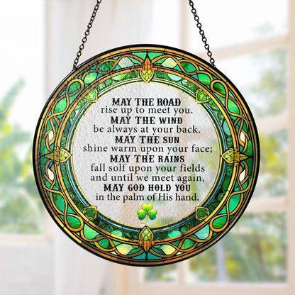 Irish Blessing Stained Glass Suncatcher, Gift for Home