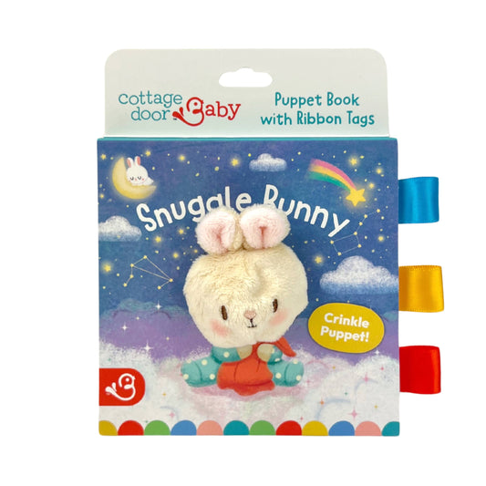 Libro de marionetas de dedo arrugadas Snuggle Bunny para bebés