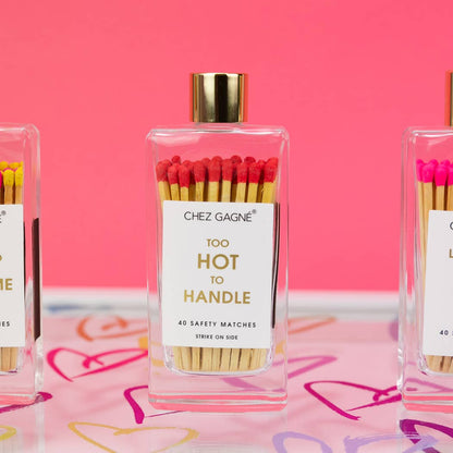 Chez Gagné - Too Hot To Handle - Glass Bottle Safety Matches - Red