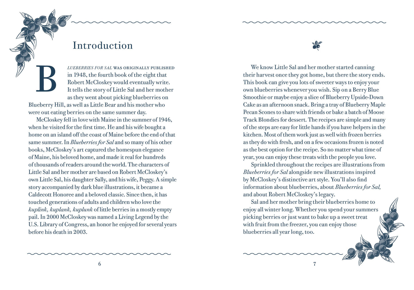 Blueberries for Sal Cookbook