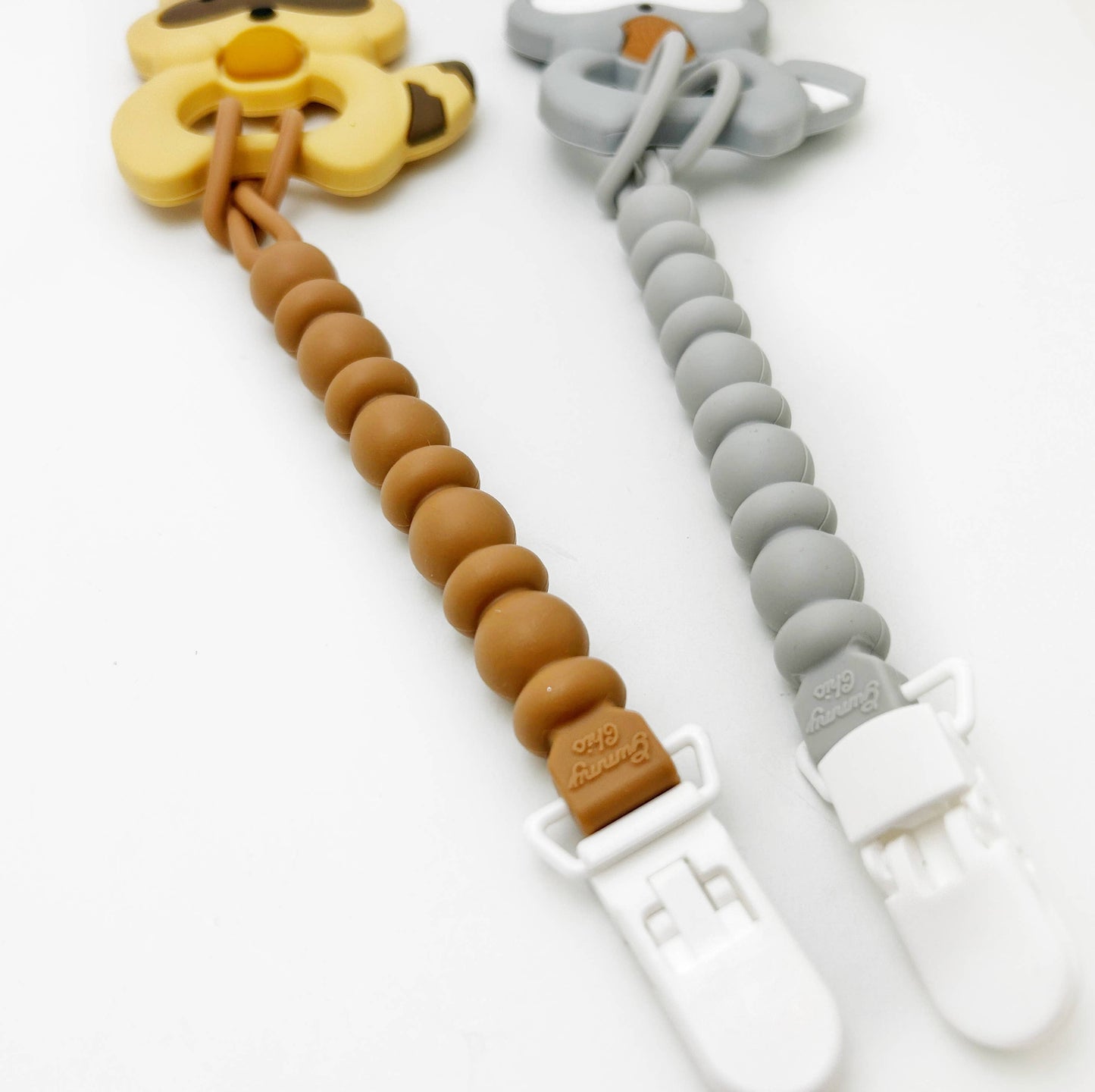 Raccoon Woodland Creature Silicone Teething Toy with Clip