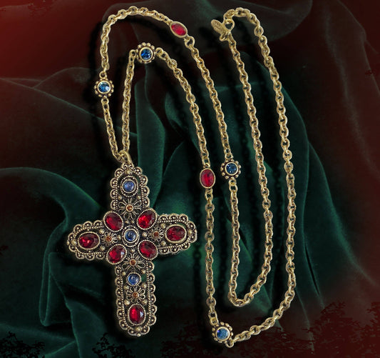 Royal Renaissance Vintage Cross Jewel Necklace