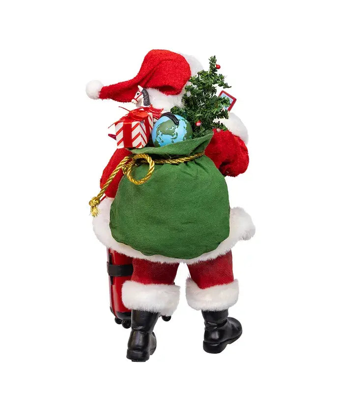 Kurt S. Adler, Inc. - 10.5" F/Mache Santa W/Red Luggage 2P