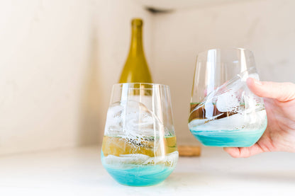 Resin Accented Wine and Entertaining Glasses Set - 2