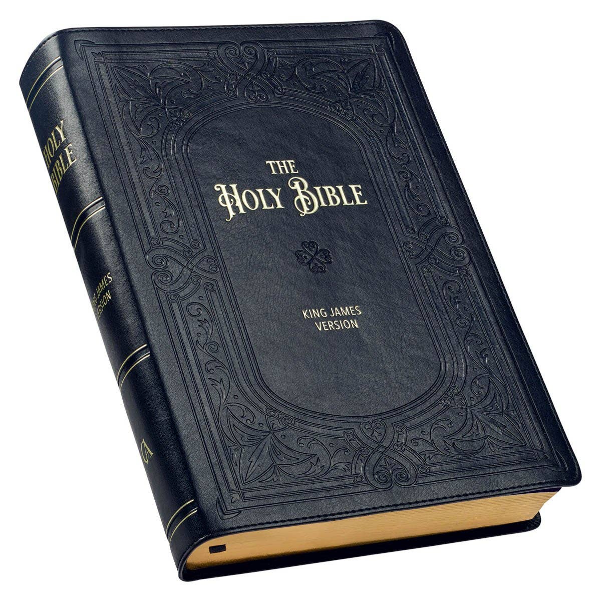 Christian Art Gifts - KJV Bible Giant Print Full-size Faux Leather, Midnight Blue