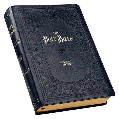 Christian Art Gifts - KJV Bible Giant Print Full-size Faux Leather, Midnight Blue
