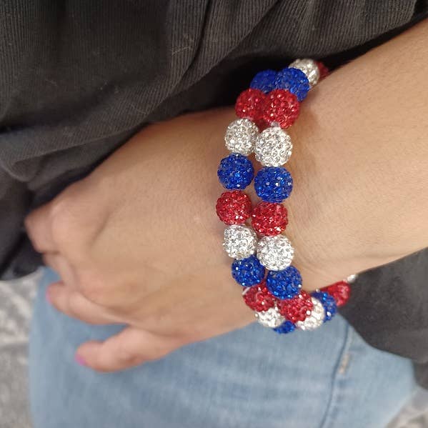 Patriotic Bling Stretchy Bracelet