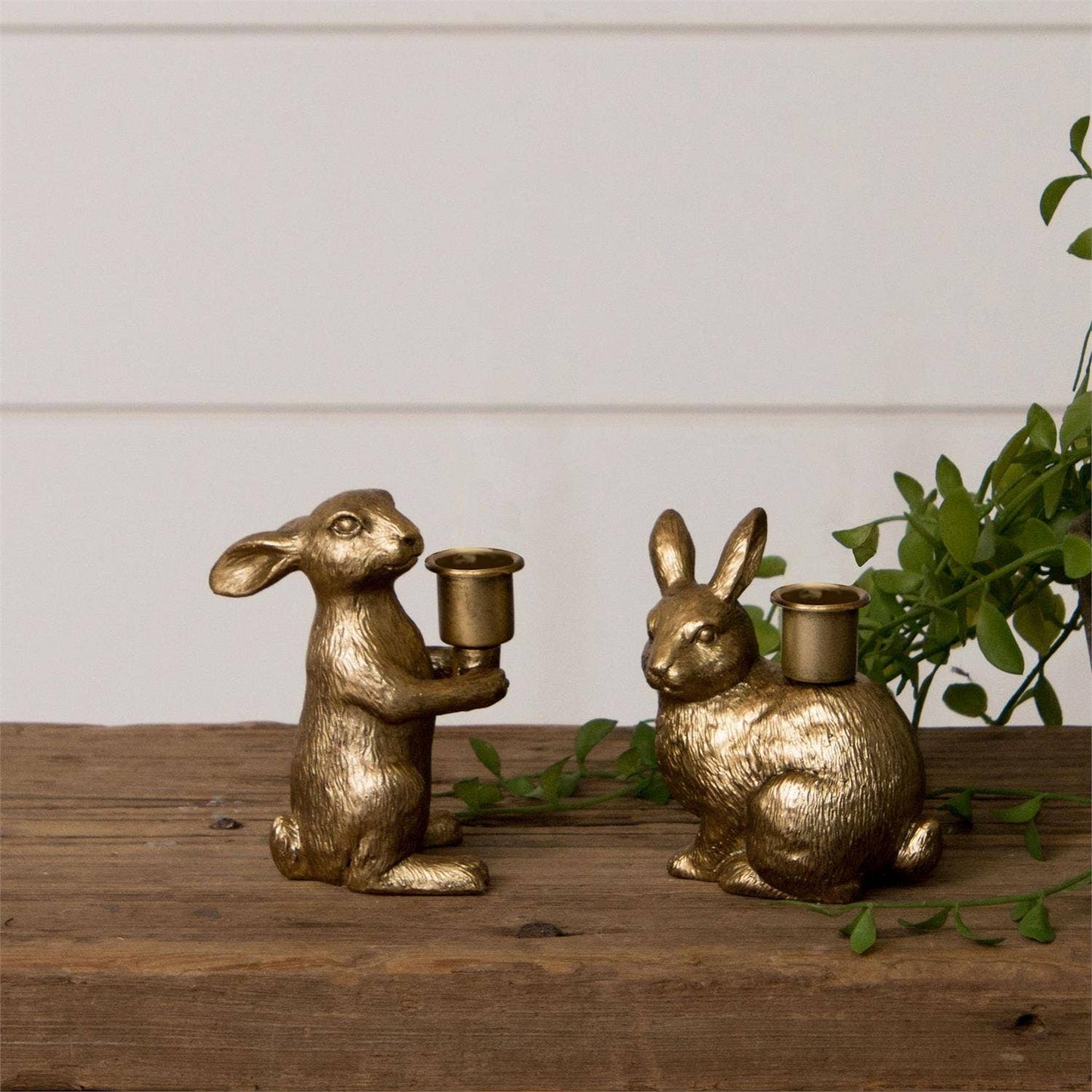 Gold Bunny Taper Candle Holders-assorted-sold separately