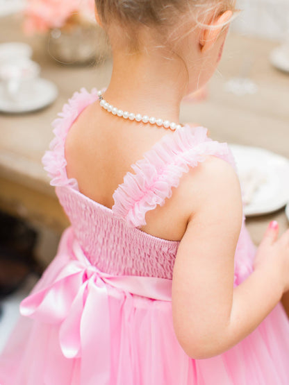 Girls Pink Tulle Empire Waist Princess Petti Dress