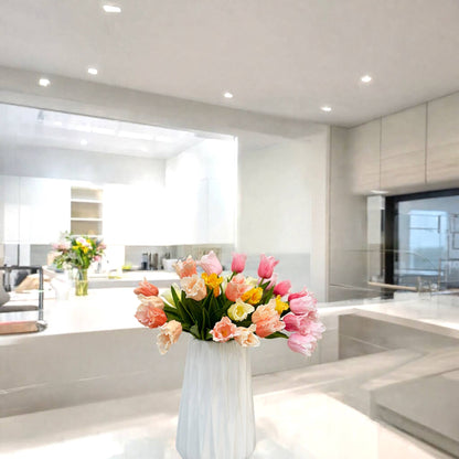 14"-Pack of 12 stems-Soft Real Touch PU Parrot Mini Tulip