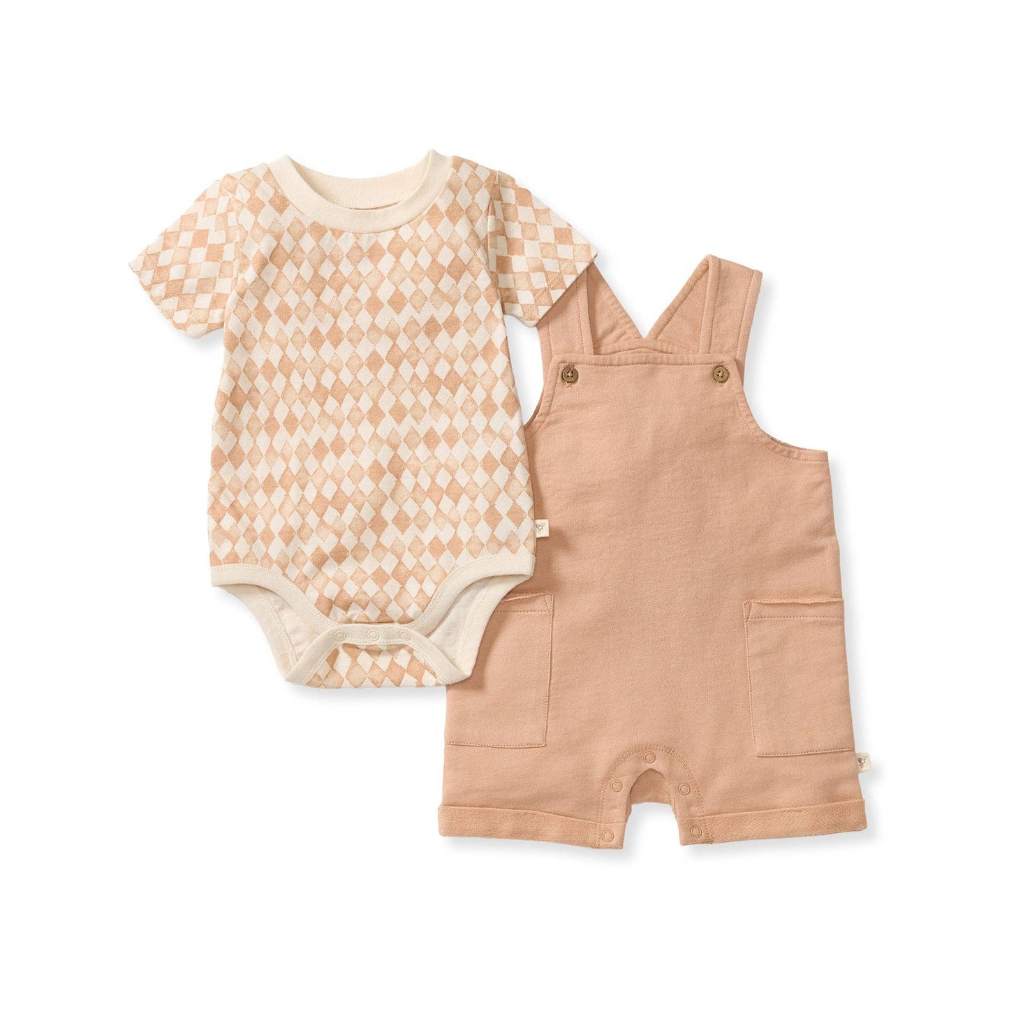 Diamond Tile Baby Boy Romper & Bodysuit Set: 3-6M