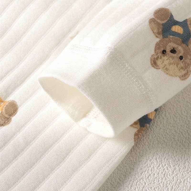 Baby Bear Kimono Romper: Beige / 3-6M