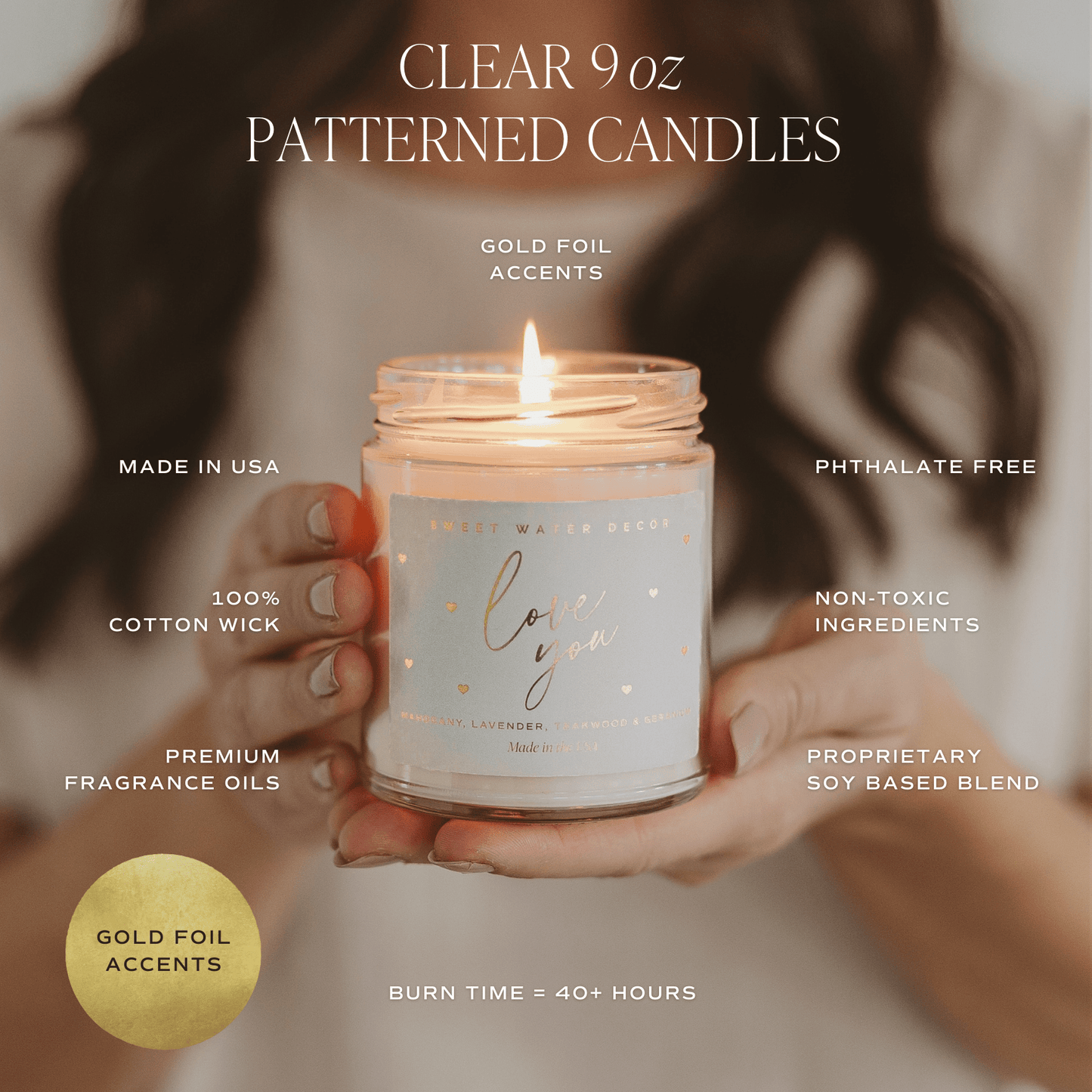 With Love 9 oz Soy Candle - Valentine's Day Gifts