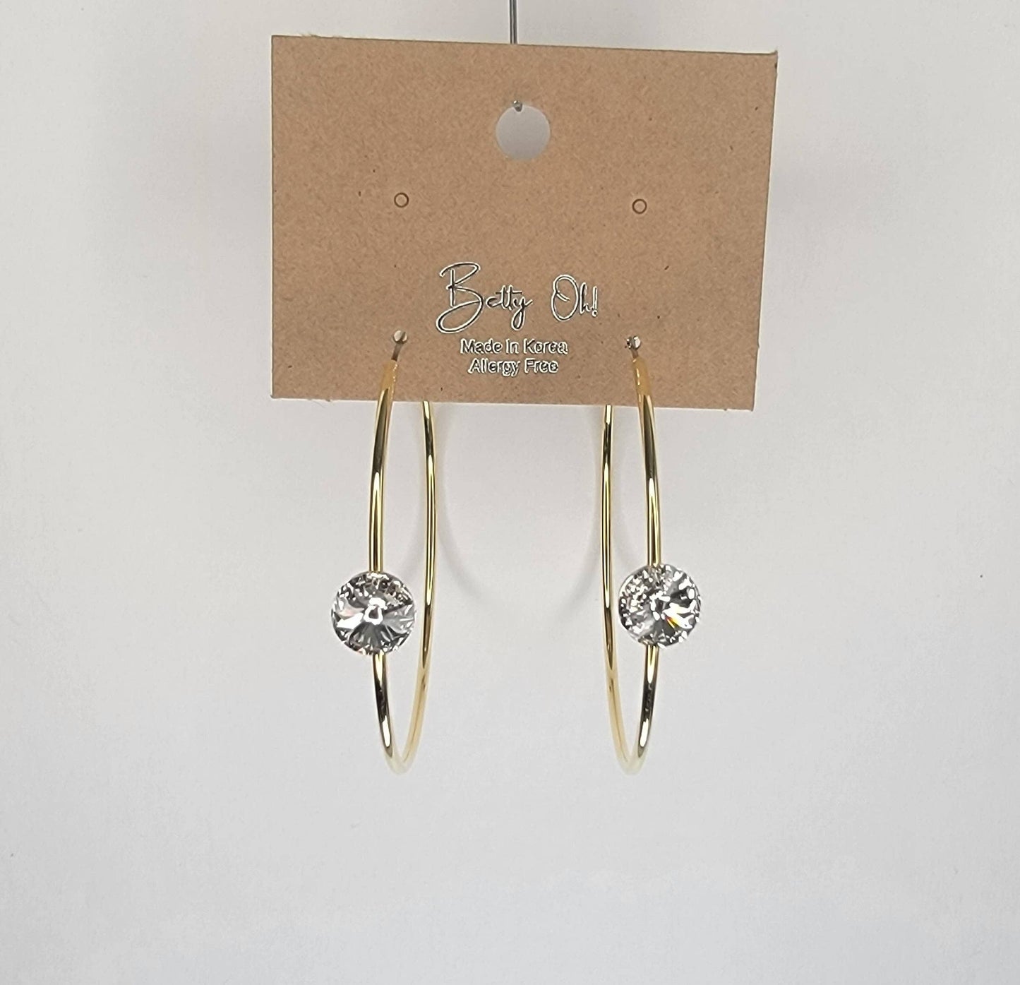 Single Stone Hoop Earring