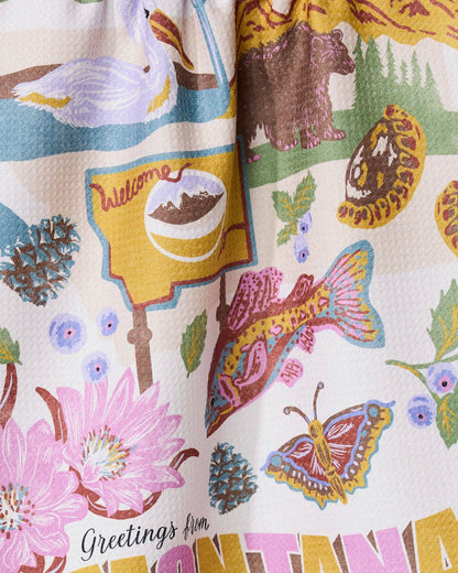 Geometry - Greetings From Montana Tea Towel