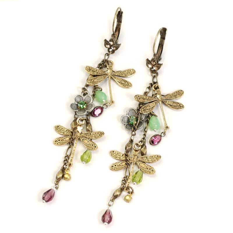 Joyería Sweet Romance - Pendientes colgantes de libélulas E1189