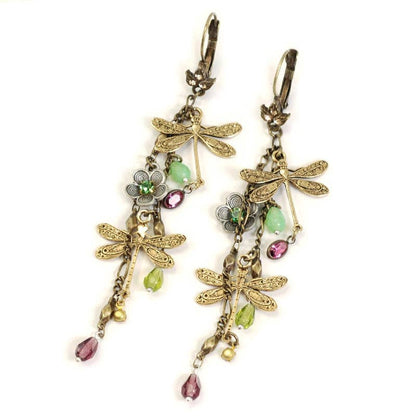 Joyería Sweet Romance - Pendientes colgantes de libélulas E1189