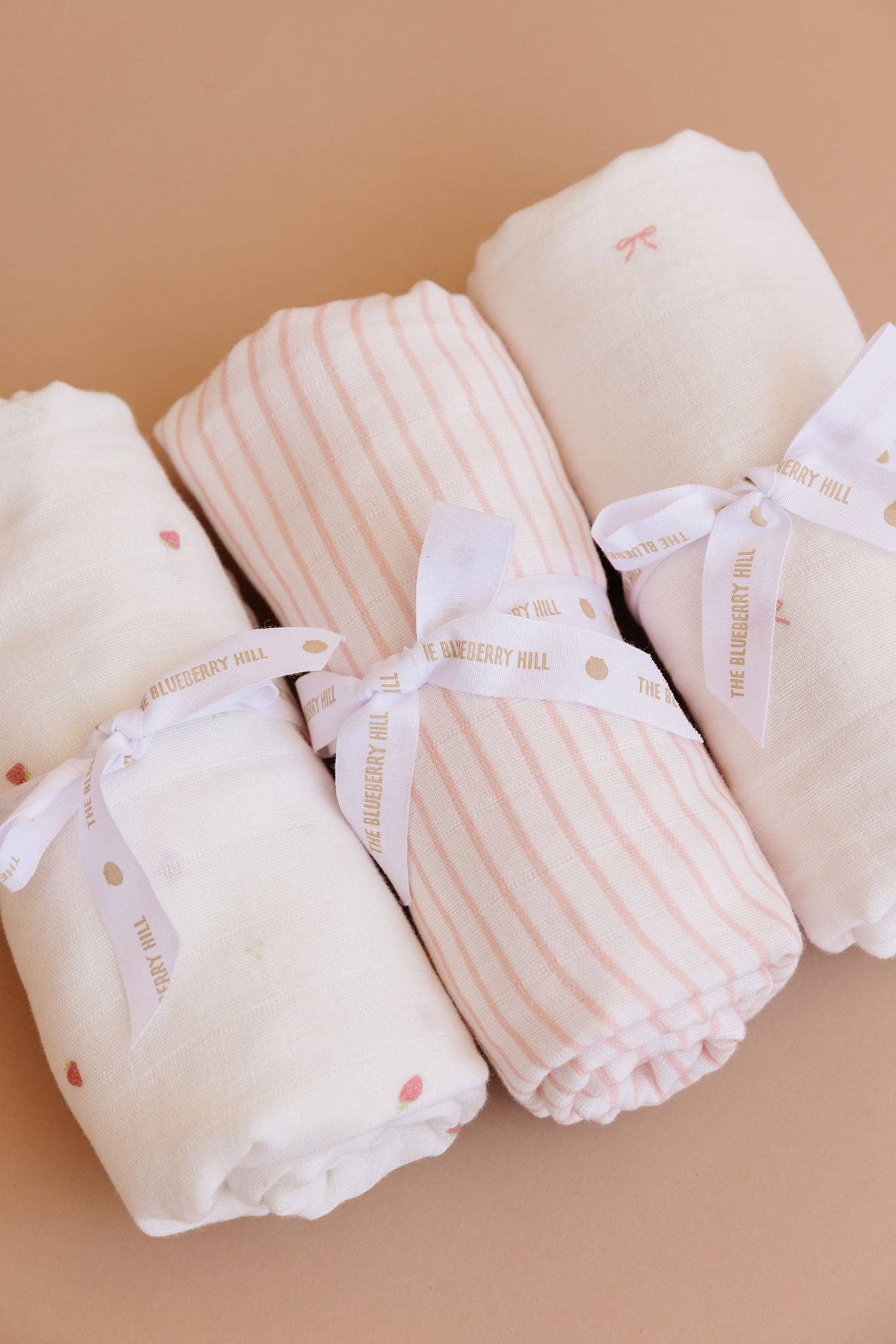 Muslin Swaddle Blanket Set  Organic: Pink-Sold Separately