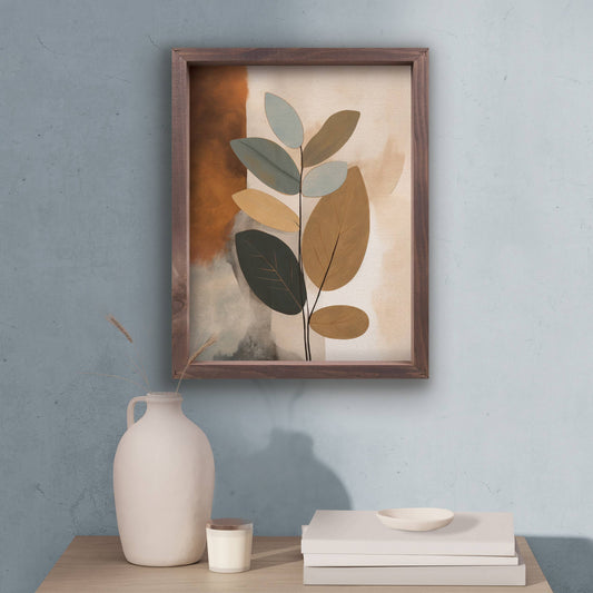 Abstract Leaf Framed Art
