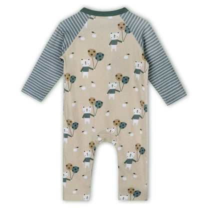 Viverano Organics - Balloon Bear Baby Kangaroo Pocket Jumpsuit (Organic Jersey)