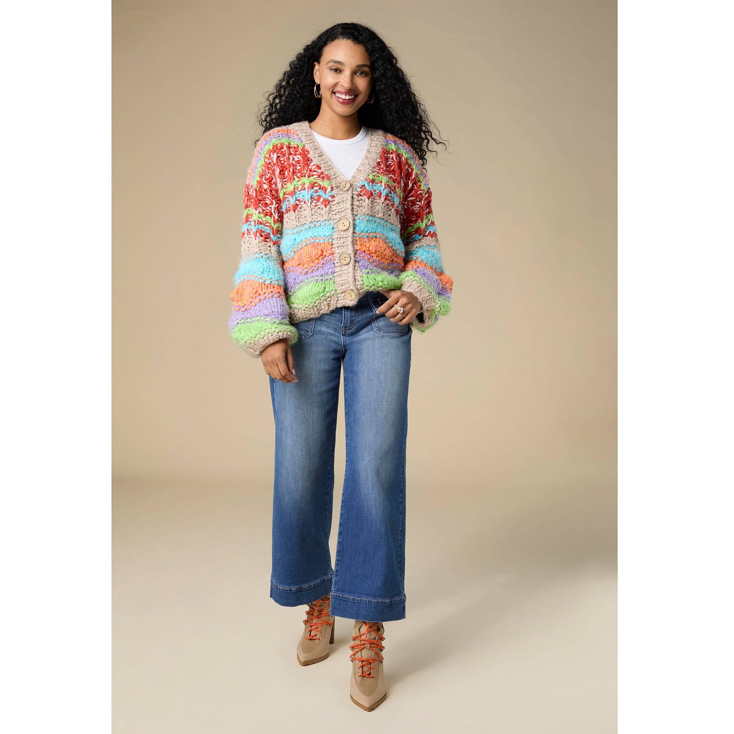 Maloti Chunky Button Front Cardigan