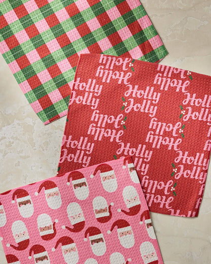 Holly Jolly Santa Dishcloth Set - Holiday 2026