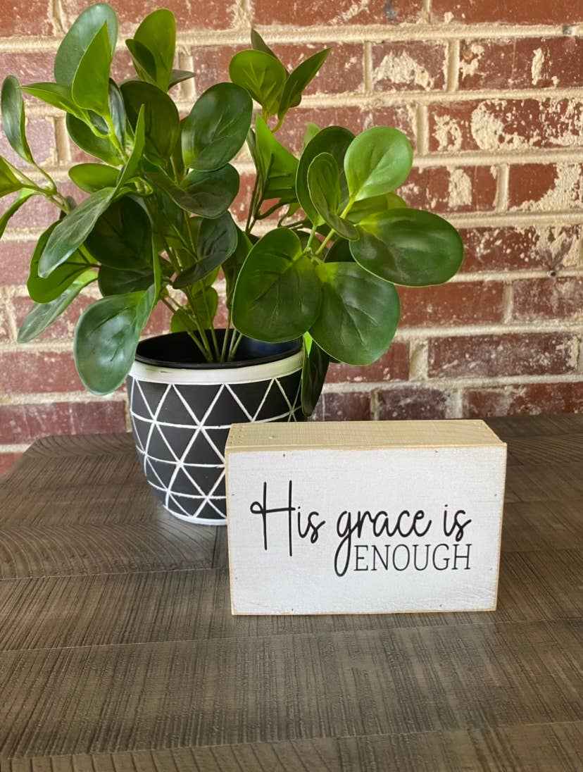 Christian Sign, Farmhouse Decor, His Grace is Enough