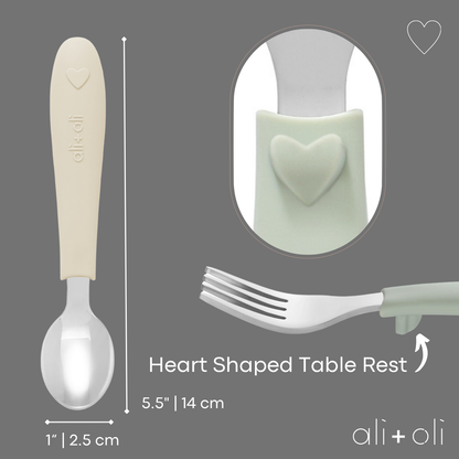 (6pc) Toddler Utensils Set - Stainless Steel (Heart)