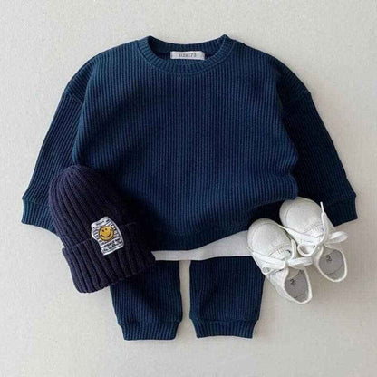 Baby Cotton Tracksuit Pullover Set: 6-12M / Navy