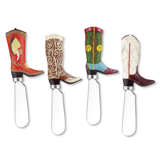 4-Piece Boots Polyresin Cheese Spreader