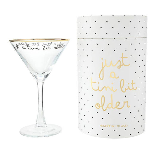 Gold Foil Martini Glass - Just a Tini Bit Older