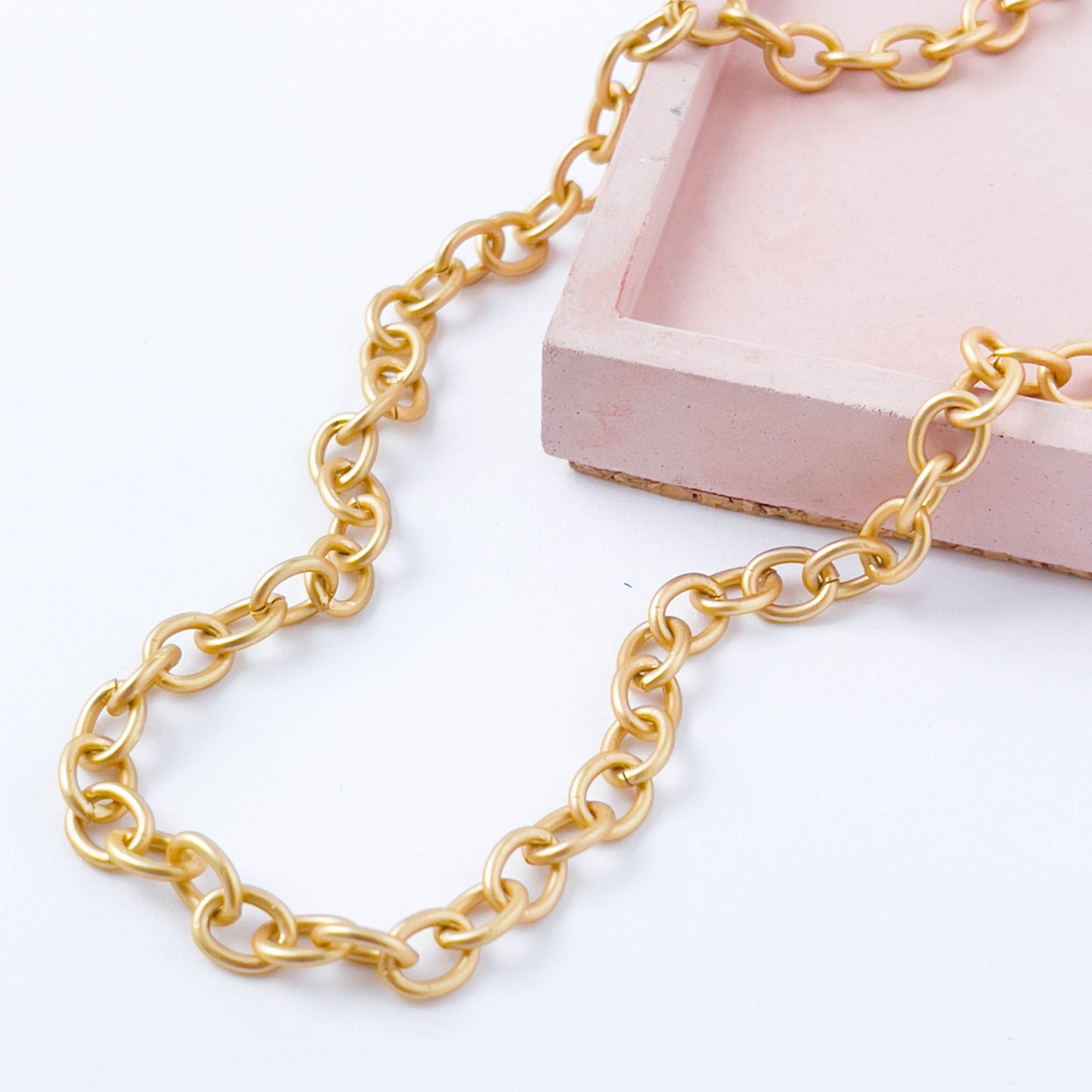 Chunky Matte Gold Cable Chain Necklace