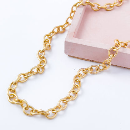 Chunky Matte Gold Cable Chain Necklace