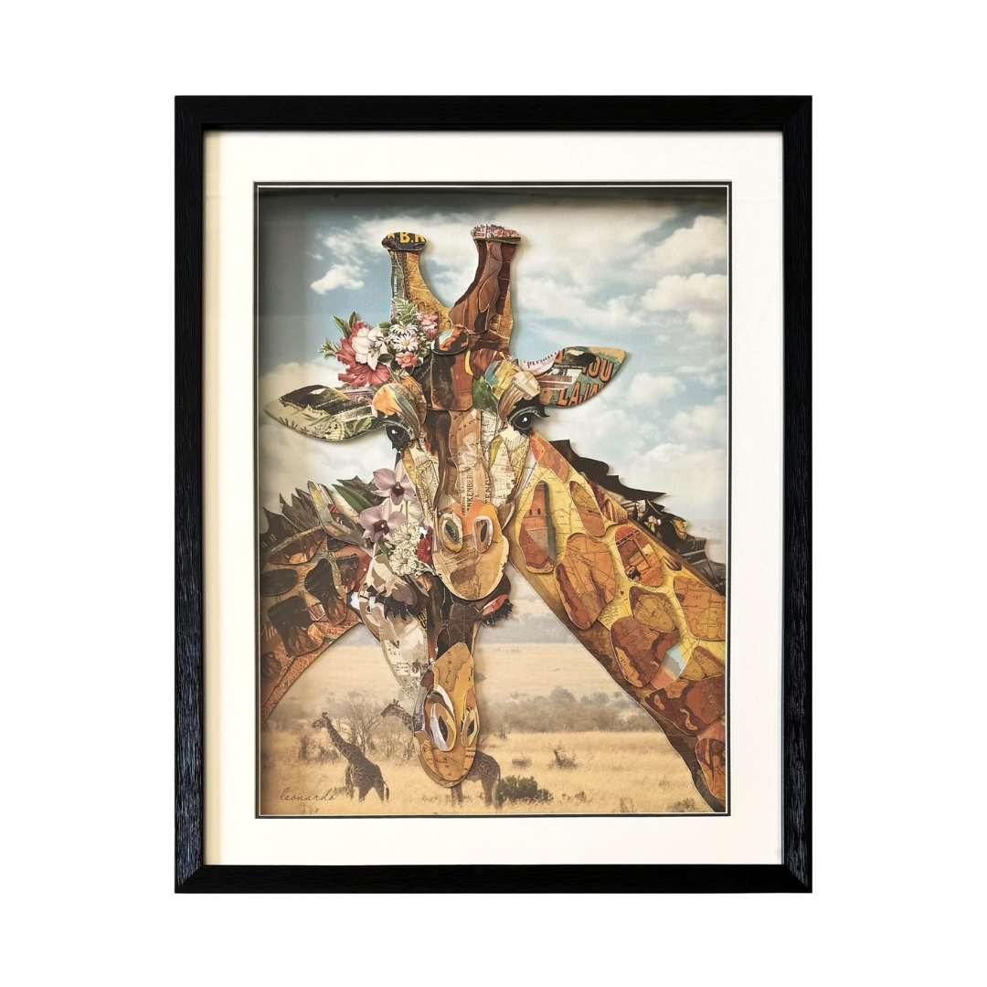 3D Collage Art | Giraffes (30"x24")