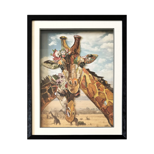 3D Collage Art | Giraffes (30"x24")
