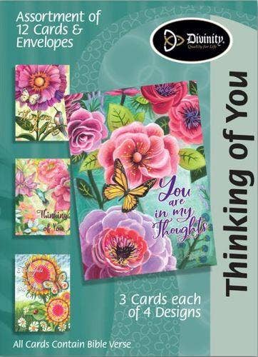 Boxed Cards: Thinking Of You-Flowers, Birds & Butterflies