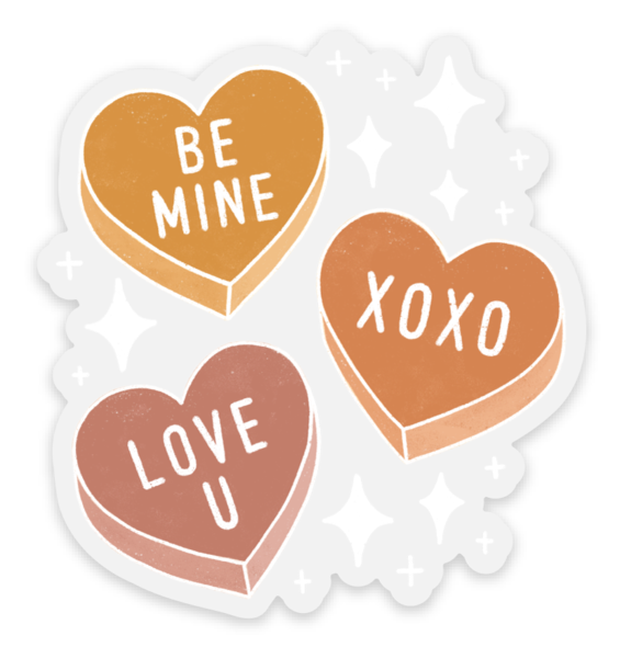 Clear Heart Candies Sticker - Valentine's Day