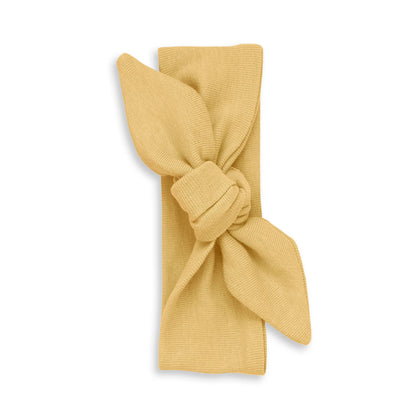 Soft Cotton Baby Girl Headbands – Adjustable One Size: Mustard