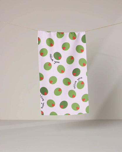 Geometry - Olive You Bar Towel