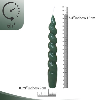 Spiral Christmas Holiday Taper Candles - set of 4