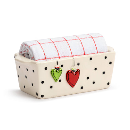 Mini Loaf Pan with Towel Set - Hearts