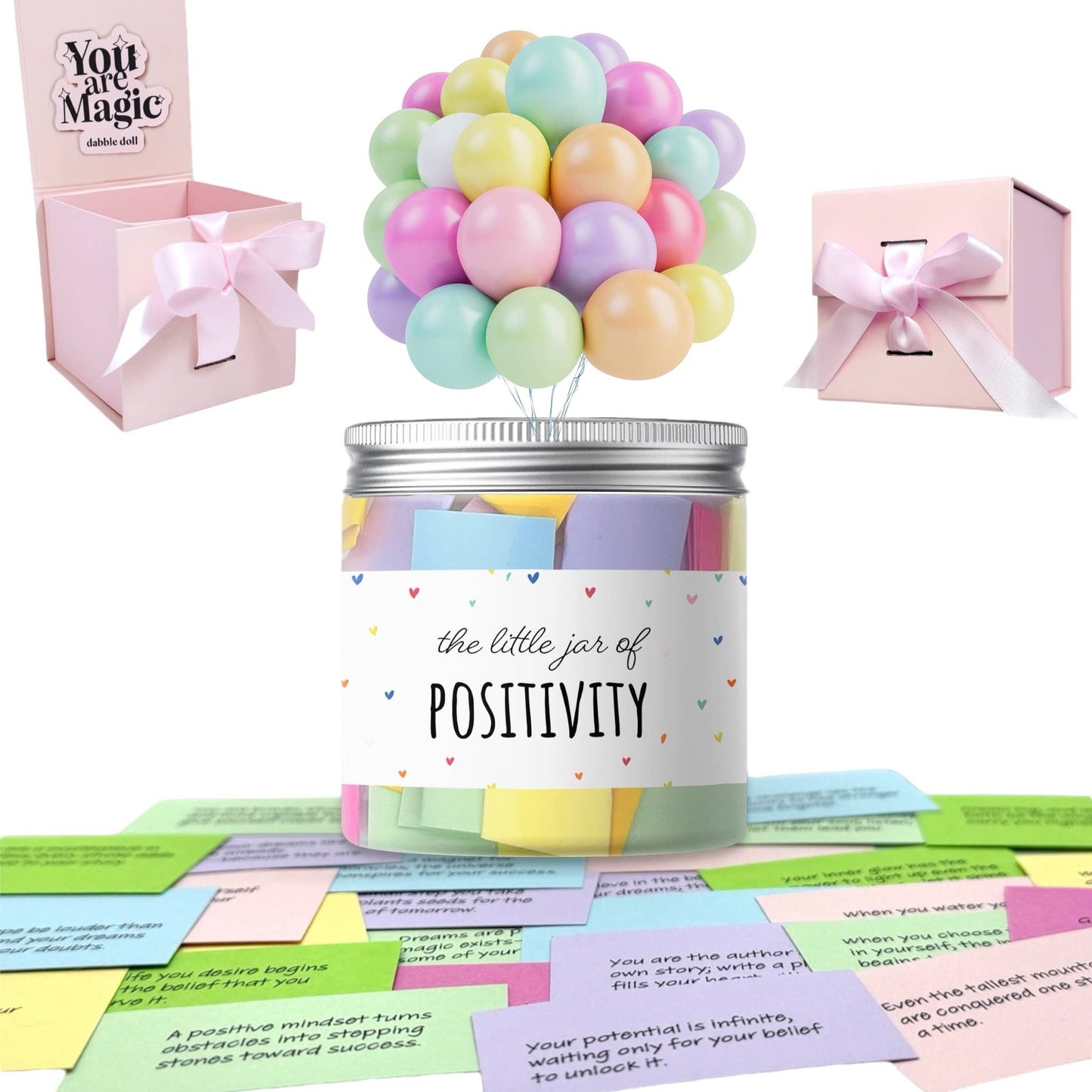 Positivity Jar, Motivation Encouragement Cards with Gift Box