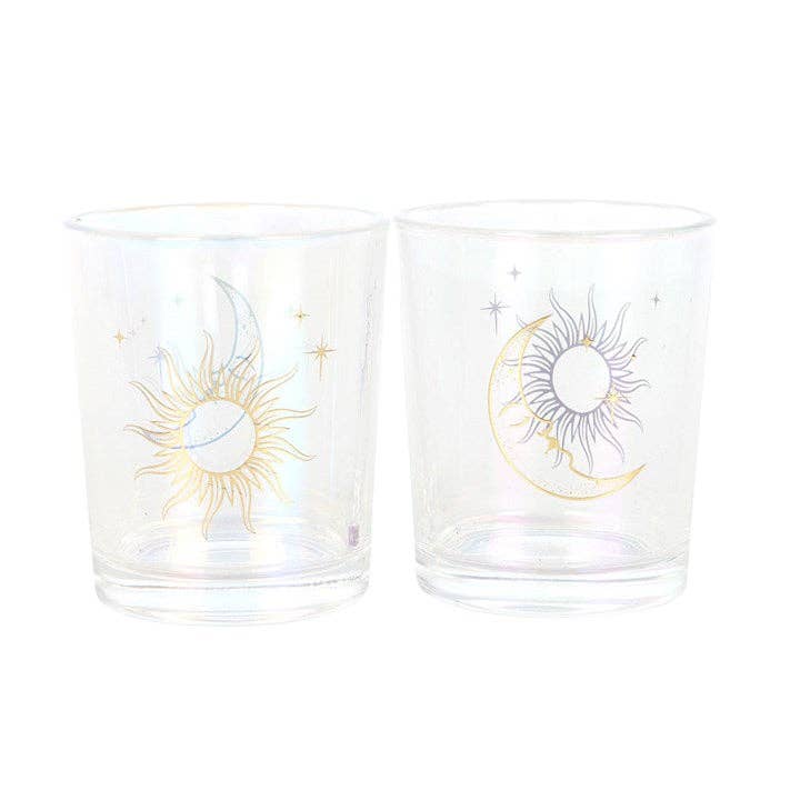Sun & Moon Votive Candle Holders Set of Two
